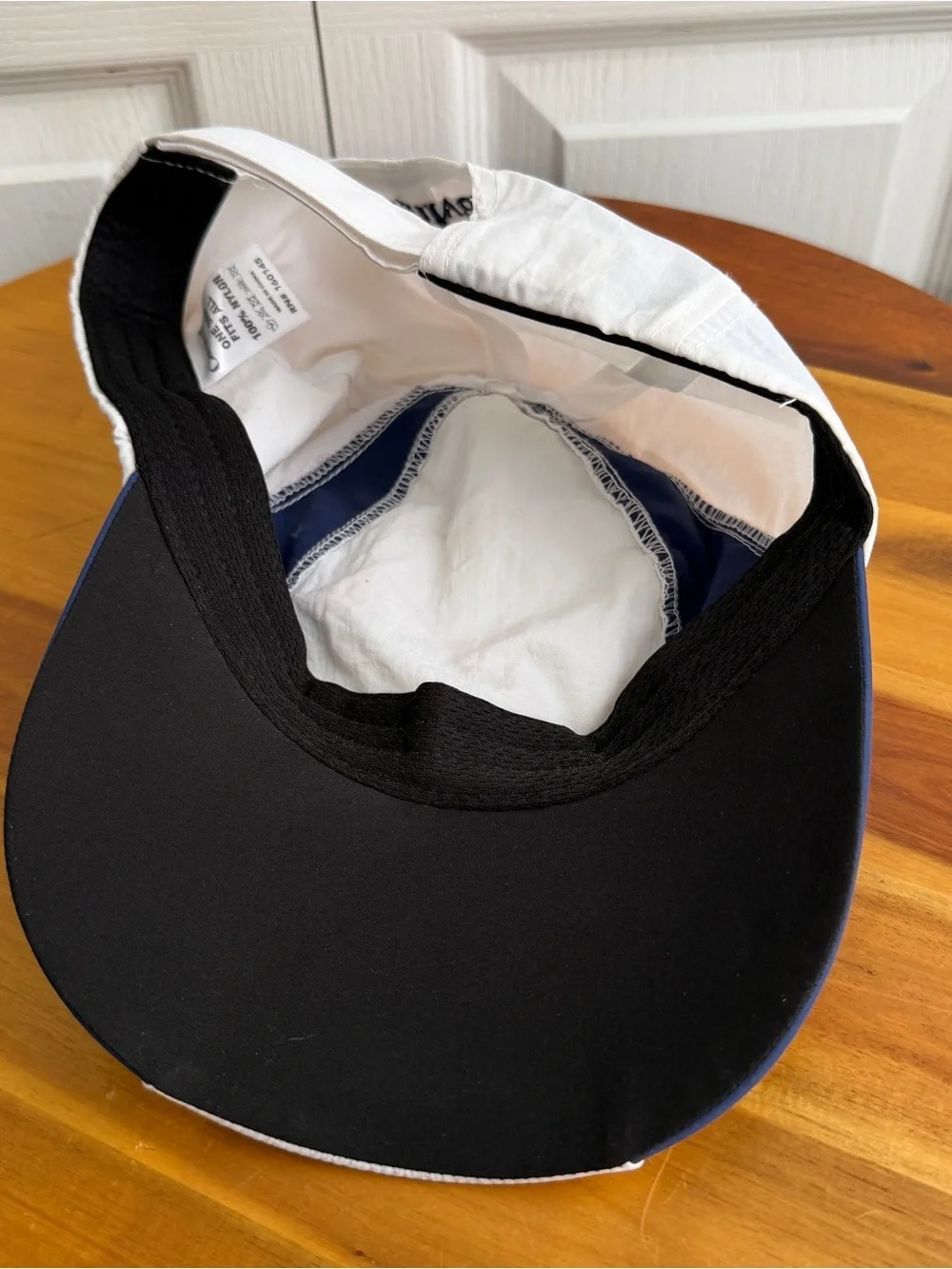 Carnival white blue nylon‎ embrodiered hat OS one size